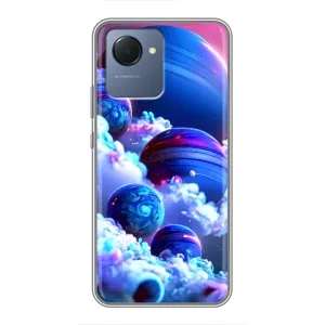 Чехлы КОСМОС для Realme NARZO 50i Prime (Синие планеты)