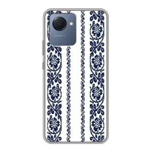 Силиконовый Чехол на Realme NARZO 50i Prime с картинкой Вышиванки (Синяя вышиванка)