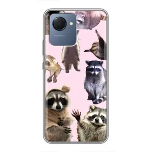 Силиконовый Чехол с Енотами на Realme NARZO 50i Prime (Смешные Еноты)