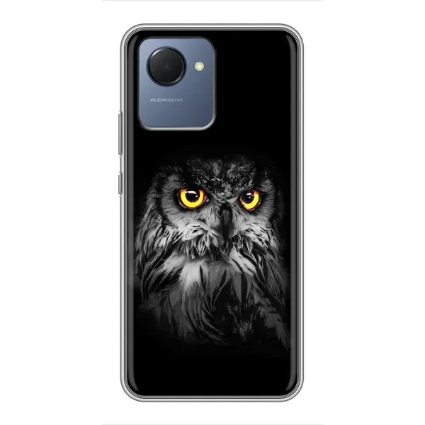 Чехол с рисунком «Сова на чёрном» для Realme NARZO 50i Prime Чехол с рисунком «Сова на чёрном» для Realme NARZO 50i Prime
