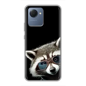 Силиконовый Чехол с Енотами на Realme NARZO 50i Prime (Стильный Енот)