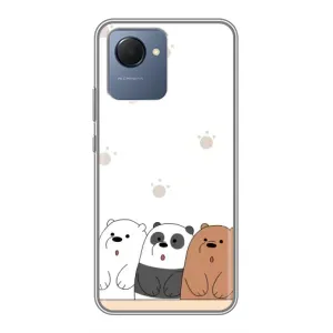 Чехлы с изображением разных животных для Realme NARZO 50i Prime (Удивленные медвеженки)