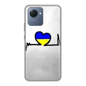 Силиконовый Чехол на Realme NARZO 50i Prime (Я-Украина) (Украинская кардиограмма)