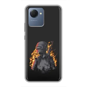 Чохол з картинкою "Герой Pubg" на Realme NARZO 50i Prime (В полум'ї)
