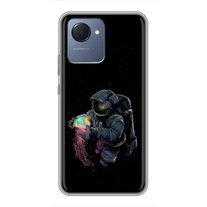 Силиконовый Чехол с принтом "Космонавты" на Realme NARZO 50i Prime (В руках земля)