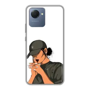 Силиконовый Чехол на Realme NARZO 50i Prime с картинкой Стильных Девушек (В зеленом)