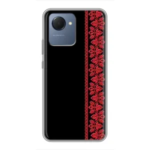 Силиконовый Чехол на Realme NARZO 50i Prime с картинкой Вышиванки (Вышиванка на черном)