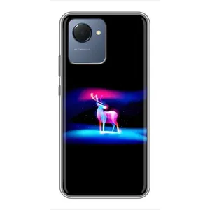 Силиконовый бампер с картинкой животных для Realme NARZO 50i Prime (Яркий олень)