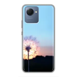Силіконовий Чохол з кульбабками на Realme NARZO 50i Prime (Захід з кульбабкою)