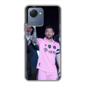 Чехлы Лео Месси в Майами на Realme NARZO 50i Prime (Золотой мяч Месси)