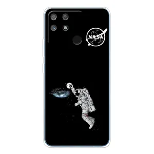 Силиконовый бампер с принтом "Наса" на Realme NARZO 80 Lite 4G (Космонавт баскетболист)