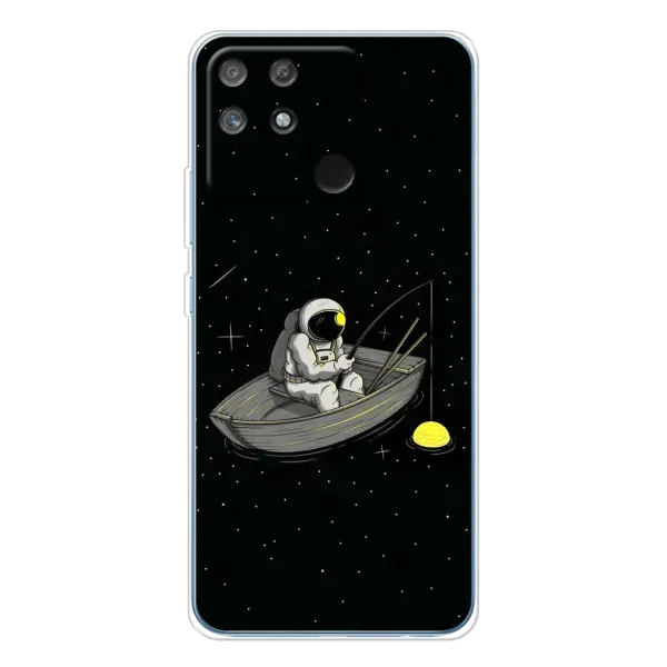 Чехол с рисунком «Космонавт на рыбалке» для Realme NARZO 80 Lite 4G