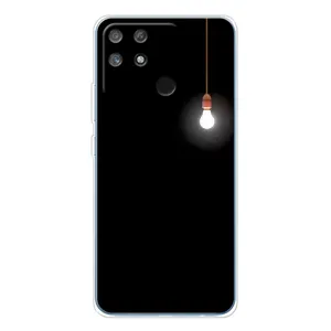Чехол с картинками на черном фоне для Realme NARZO 80 Lite 4G (Лампочка)