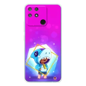 Чехол Бравл Старс для Realme NARZO 80 Lite 4G (Леон в костюме Акулы)