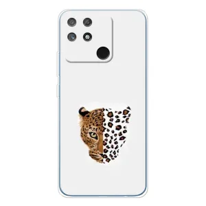 Чехол с леопардовым принтом на Realme NARZO 80 Lite 4G (Леопард на белом)