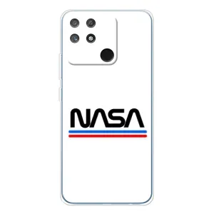 Силиконовый бампер с принтом "Наса" на Realme NARZO 80 Lite 4G (NASA на белом фоне)