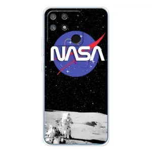 Силиконовый бампер с принтом "Наса" на Realme NARZO 80 Lite 4G (Nasa на луне)