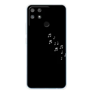 Чехол с картинками на черном фоне для Realme NARZO 80 Lite 4G (Ноты)
