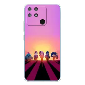 Силиконовый Чехол на Realme NARZO 80 Lite 4G с картинкой Brawl Stars (Персонажи в закате)