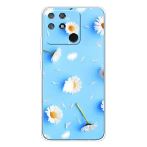 Чехол с Цветами для Realme NARZO 80 Lite 4G (ромашки на голубом)