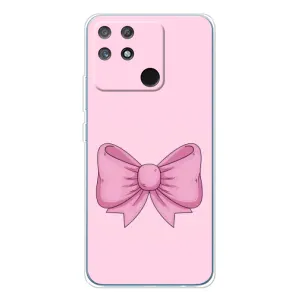 Чехол банты для Realme NARZO 80 Lite 4G (Розовый бантик)