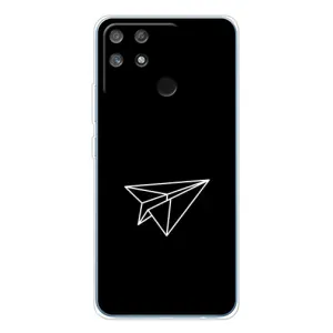Чехол с картинками на черном фоне для Realme NARZO 80 Lite 4G (Самолетик)