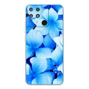 Силиконовый бампер с принтом (цветочки) на Нарзо 80 Лайт 4G (Синие цветы)