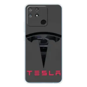 Силіконовий бампер з картинкою машини на Realme NARZO 80 Lite 4G (Logo TESLA)