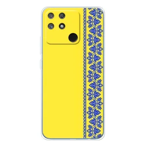 Силиконовый Чехол на Realme NARZO 80 Lite 4G (Вышиванка на желтом)