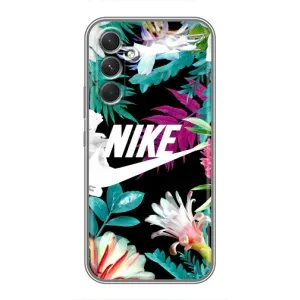 Силіконовый Чохол на RealMe Narzo 80 Lite 5G з картинкою НАЙК (Квітковий Nike)