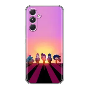 Силиконовый Чехол на RealMe Narzo 80 Lite 5G с картинкой Brawl Stars (Персонажи в закате)