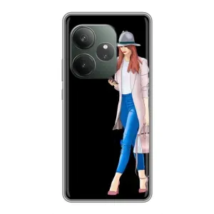 Чехол с картинкой Модные Девчонки RealMe Neo7 (Девушка со смартфоном)