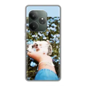 Чехлы с изображением разных животных для RealMe Neo7 (Ежик на руках)