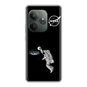 Силиконовый бампер с принтом "Наса" на RealMe Neo7 (Космонавт баскетболист)
