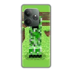 Чехлы для RealMe Neo7 (Персонажи Майн Крафт) (Крипер 2)
