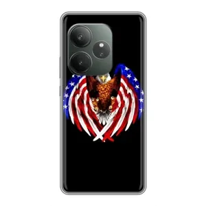 Чехол Флаг USA для RealMe Neo7 (Крылья США)