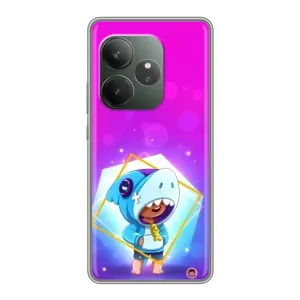 Чехол Бравл Старс для RealMe Neo7 (Леон в костюме Акулы)