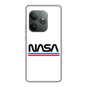 Силиконовый бампер с принтом "Наса" на RealMe Neo7 (NASA на белом фоне)