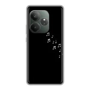Чохол з картинками на чорному фоні для RealMe Neo7 (Ноти)