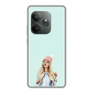 Силиконовый Чехол на RealMe Neo7 с картинкой Стильных Девушек (В шапке)