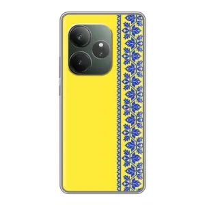 Силіконовый Чохол на RealMe Neo7 (Вишиванка на жовтому фоні)