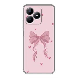 Чехол банты для Realme Note 50 (Бант на розовом)
