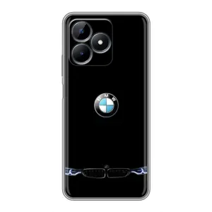 Силиконовый бампер с картинкой машины на Realme Note 50 (Черный BMW)