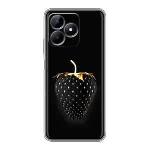 Чехол с изображением вкусной еды для Realme Note 50 (Чёрная клубника)