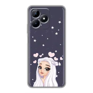 Чехол Стильные девушки на Realme Note 50 (Девушка и сердечки)