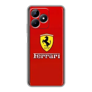 Силиконовый бампер с картинкой машины на Realme Note 50 (Ferrari Logo)