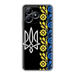 Силиконовый Чехол на Realme Note 50 (Герб и вышыванка)