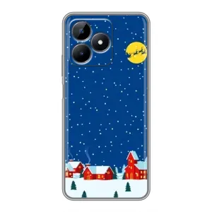 Силіконовий бампер на різдво для Realme Note 50 (Місто в снігу)