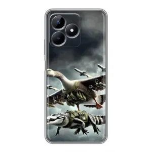 Чехол с мемами тралалело тралала для Realme Note 50 (Гусини и крокодило)