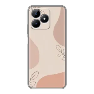 Чехол цветочный дизайн для Realme Note 50 (Коричневый фон)